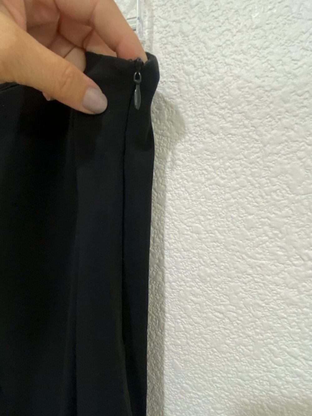 Zara Asymmetric Midi Skirt Split Hem Minimalist Black Large - Picture 7 of 8